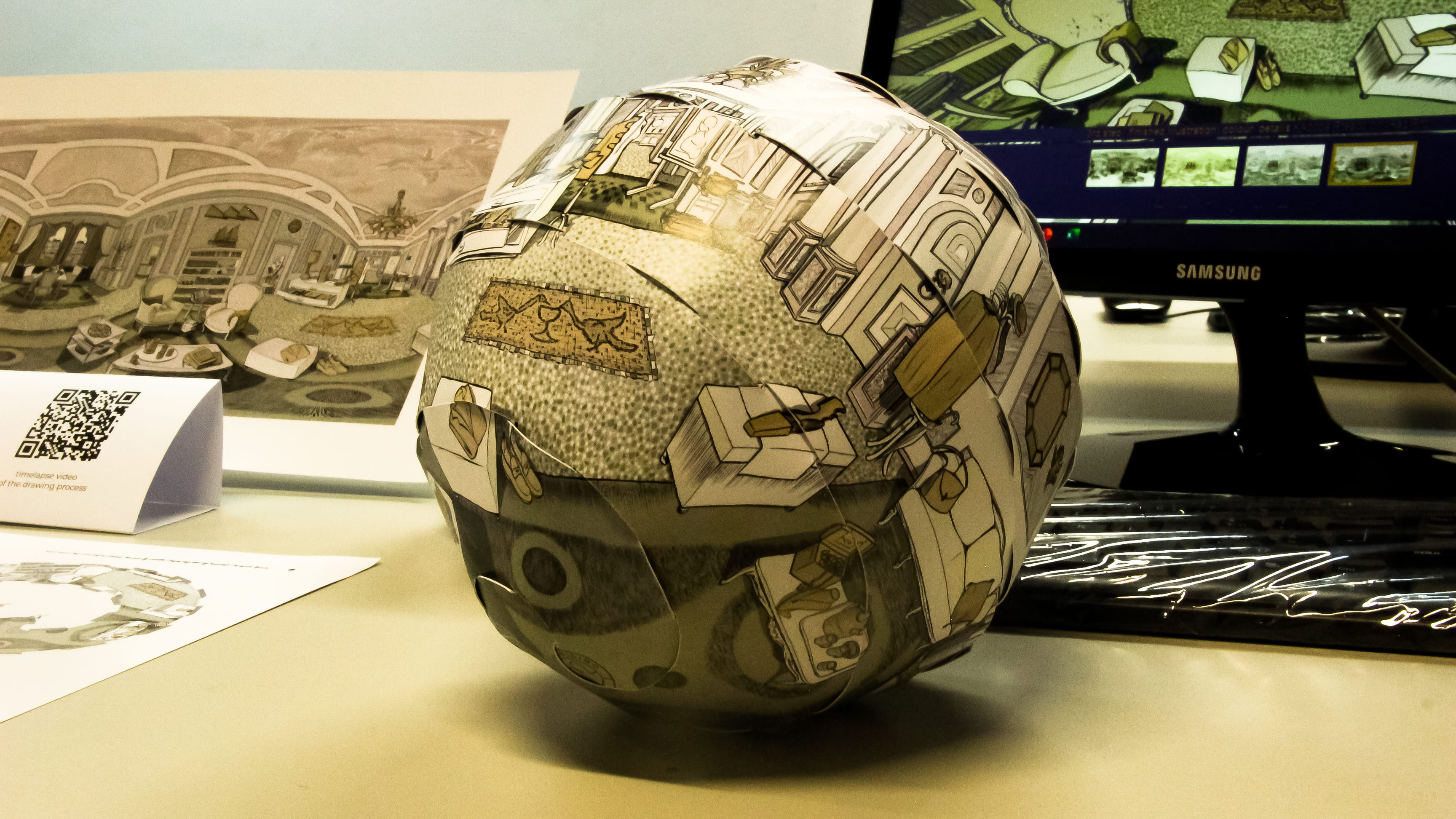 O mundo da imaginação gira em papel: arquitetura, sonho e traço num mesmo planeta criativo.